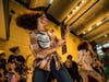 Ghouls and zombies gathered to perform the epic Michael Jackson "Thriller" dance. 