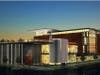 A rendering shows the northeast facade of the new museum. 