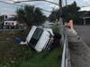 A pickup truck crashed on Nursery Road west of U.S. 19, knocking down power lines. 