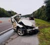 A 32-year-old Wesley Chapel man died over the weekend in a dramatic fiery crash on Interstate 275 that split his car half.