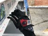 Hercules the veterans therapy dog checks out the signatures on the final beam in the expansion project. 