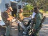 The SWAT team sent in a robot but found no trace of the robber. 