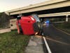 Traffic was tied up at the northbound entrance ramp to Interstate 75 at Interstate 4 after a truck spilled a load of gravel.