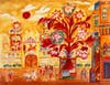 Natalia Gontcharova, Scene design for Act I in Le Cog d'Or, 1913