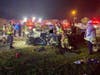 Two people were taken to the hospital as trauma alerts Thursday night following a head-on crash on North Betty Lane. 