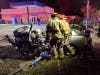 Two people were taken to the hospital as trauma alerts Thursday night following a head-on crash on North Betty Lane. 