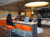 The new credit union includes a coffee bar and cafe-style floor plan. 