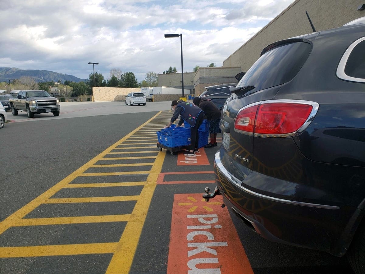 Walmart customers concerned about exposure to the new coronavirus are opting for the retailer's pickup service.