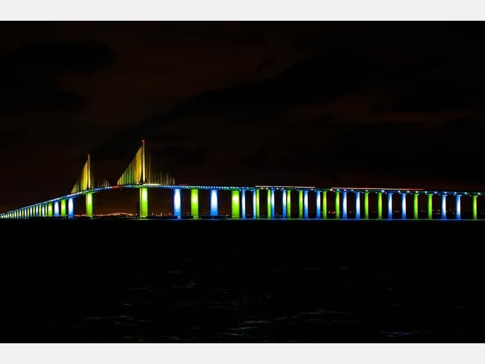 The green and blue display is in honor of National Donate Life Month​ to shine a light on the need for life-saving organ donations and to honor local donors.