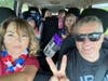 The Kirk family of New Port Richey piled into their car Sunday to head to the Reopen Florida rally. 