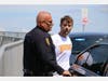 Clearwater Police officers arrested a 28-year-old Tarpon Springs man shortly after 3 p.m. Saturday when they said he drove his car on the recreational path that runs alongside Memorial Causeway. 