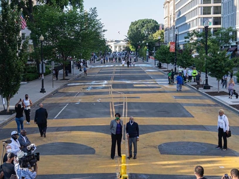 On Wednesday Bowser was sued in U.S. District Court for allowing "Black Lives Matter" to be painted in large yellow letters along 16th Street Northwest near the White House on June 7.