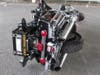 A Florida Highway Patrol motorcycle trooper narrowly escaped serious injury after a car lost control and veered toward him.