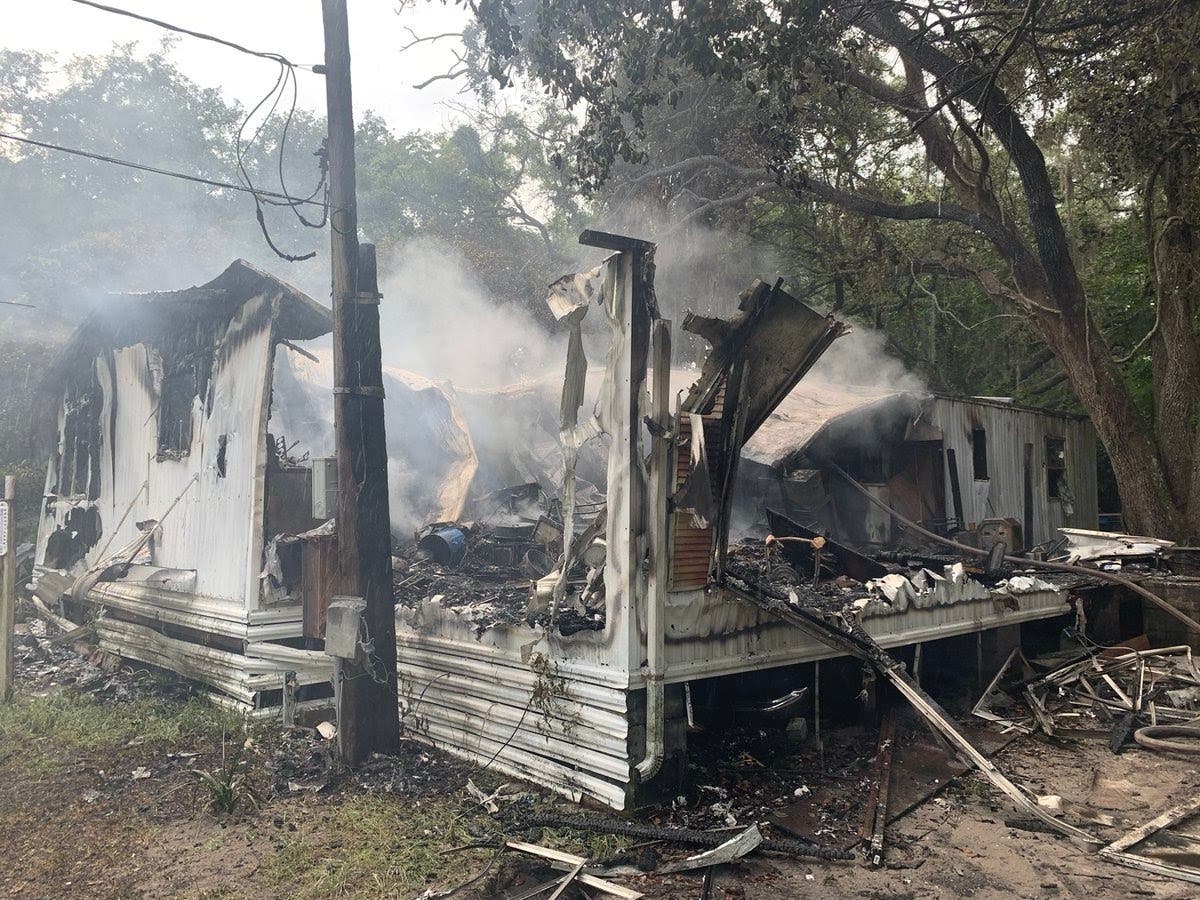 Residents of a double-wide mobile home in the 12500 block of Moon Lake Circle in Moon Lake were left homeless following a fire Thursday. 