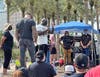 ​While protesters rallied against police brutality in south Tampa on Saturday, WWE superstar Titus O'Neil and actor Dave Bautista were focused on peace and solidarity in east Tampa. 