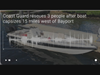 The Coast Guard rescued three people after a boat capsized 15 miles west of Bayport.