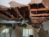 Firefighters were called to the scene of storm damage in the 9200 block of Villa Entrada Drive in New Port Richey Wednesday. 