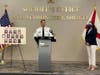 Sheriff Chad Chronister and Attorney General Ashley Moody give details of the sting operation during a news conference Wednesday. 