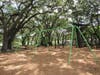 The playground also features two separate play areas including swings, slides and other climbers. 