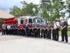 In a time-honored firehouse tradition, members of the Pasco County Fire Rescue pushed the department's new Engine 14 into its bay to celebrate its arrival. 