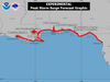 As of 4 p.m. Monday, the National Hurricane Center was predicting storm surge along the northern Gulf Coast. 