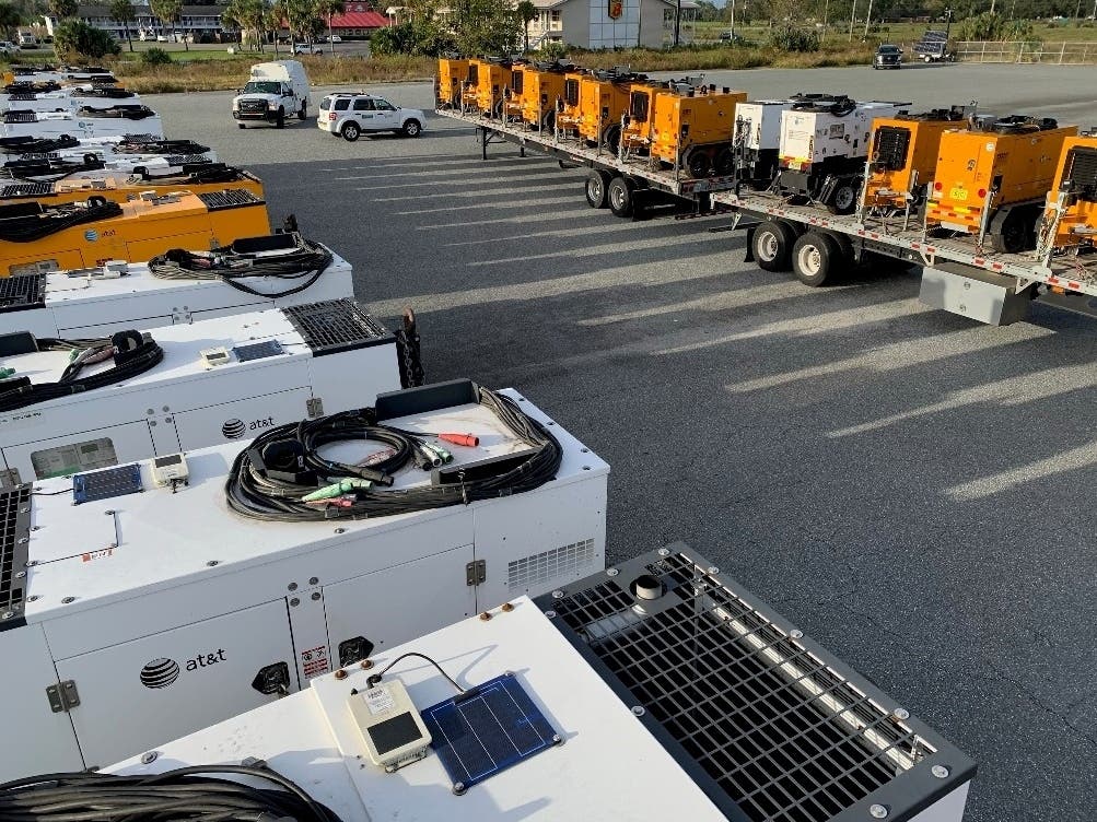 AT&T is staging emergency response and network recovery equipment in strategic locations for quick deployment following the storm.