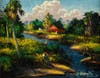 Harold Newton painted this scene of a fishermen using a cane pole.