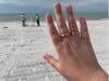 Imke Borawski shows off her husband's recently found ring.