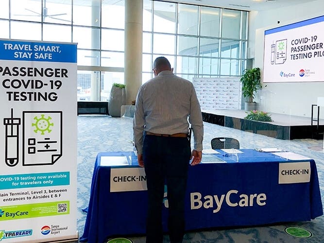 Tampa International Airport and BayCare Health System announced the expansion of the airport's COVID-19 Passenger Testing Program into 2021.