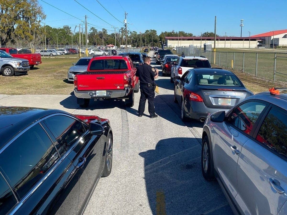 Hillsborough County residents age 65 and up line up to receive vaccines.