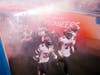 The Bucs run onto the field.