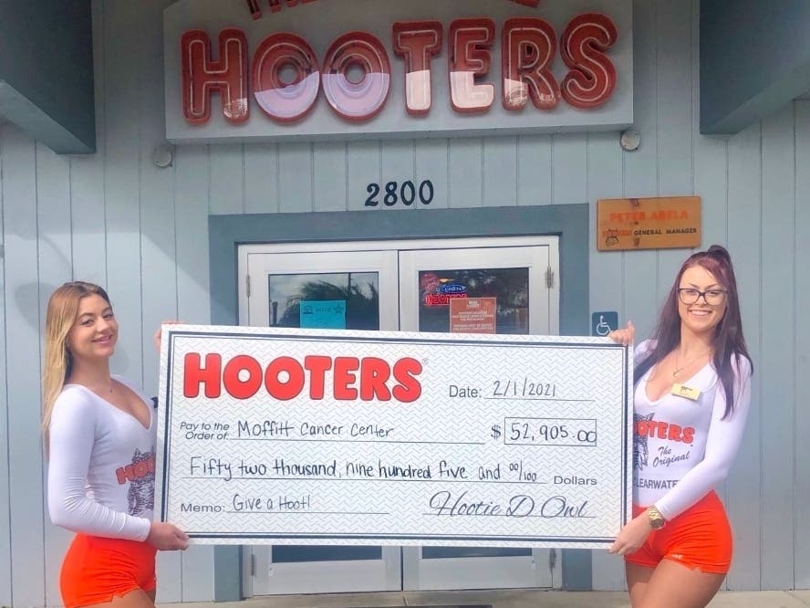 Since 2002, Hooters Management Corporation has donated more than $900,000 to Moffitt Cancer Center. 