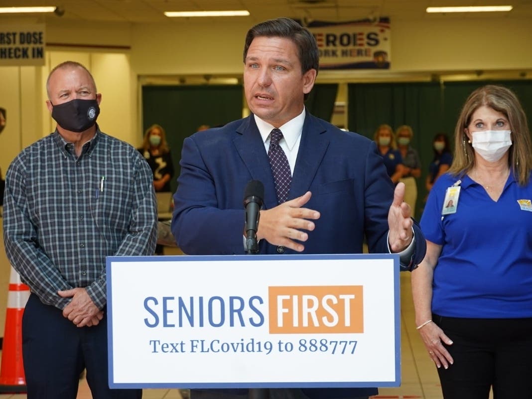 Gov. Ron DeSantis said only 42 percent of seniors in Pasco have been vaccinated, falling behind the state average of 50 percent.