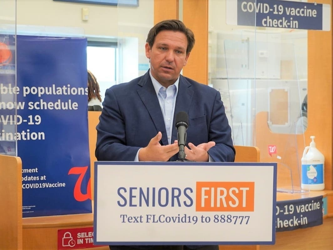 Florida Gov. Ron DeSantis announced Thursday that Walgreens is increasing the number of stores offering coronavirus vaccines to 97 across 19 counties. 