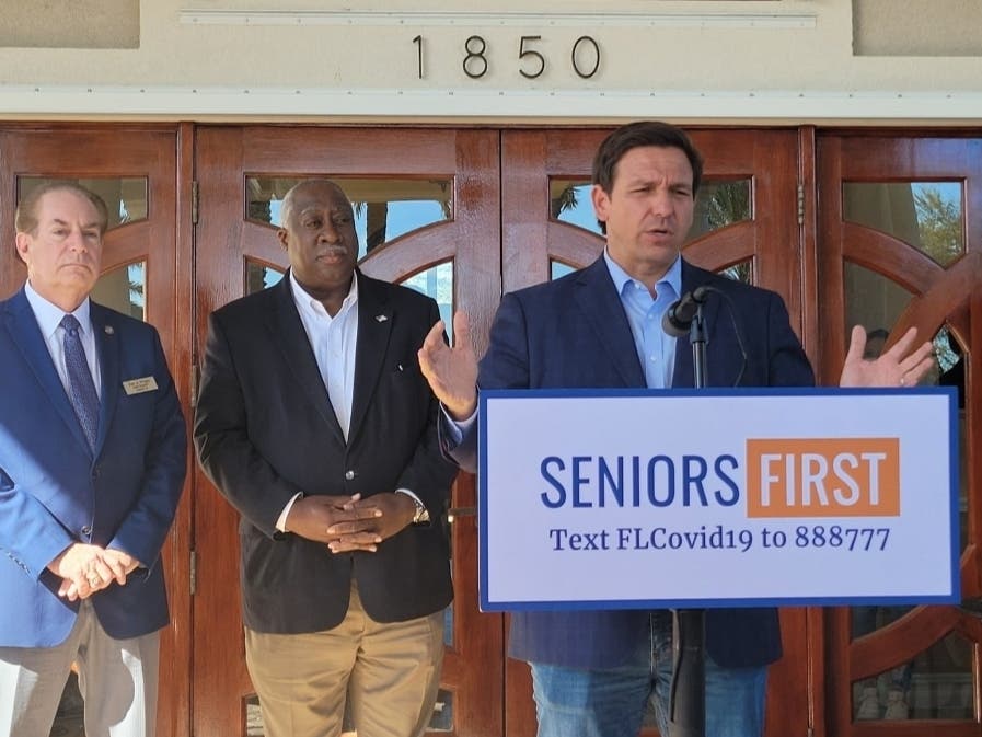 Florida Gov. Ron DeSantis stopped in Volusia County on his way to Bike Week to deliver 4,000 doses of the Johnson & Johnson vaccine. 