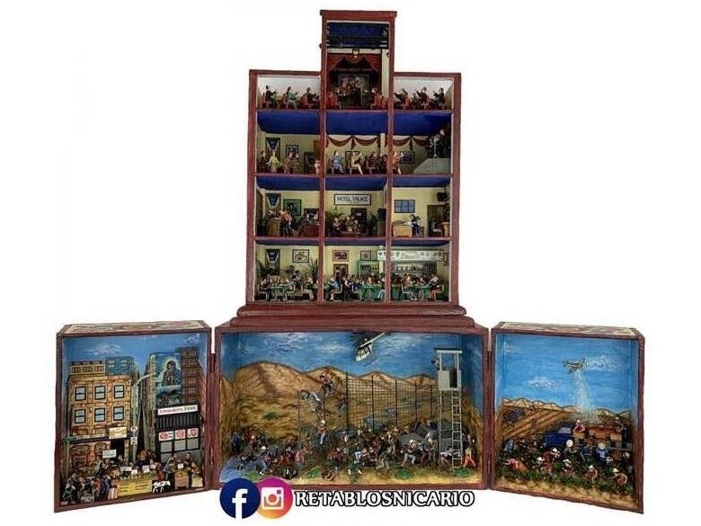 Nicario Jimenez of Naples won the $15,000 Raymond James Financial Best of Show Award for his mixed media triptych, “Immigration: Latin Triumph." 