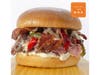 Inside the Box offers fresh sandwiches and salads like the carved beef sandwich with roasted beef, applewood bacon, grilled peppers and onions, boursin cheese and chipotle aioli on a brioche roll.