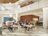 A rendering shows the cafe of the new hospital.
