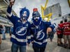 Fanatical fans cheer on the Tampa Bay Lightning. 