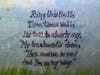 A poem in the infusion center about what the chemotherapy bell signifies Mary has similar sentiments about her cancer journey at St. Joseph’s Hospital-North.