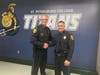 Clearwater Police Chief Dan Slaughter welcomed the department's two newest recruits who graduated from the academy at St. Petersburg College -- Anthony Curcio and Zachary Zarra.