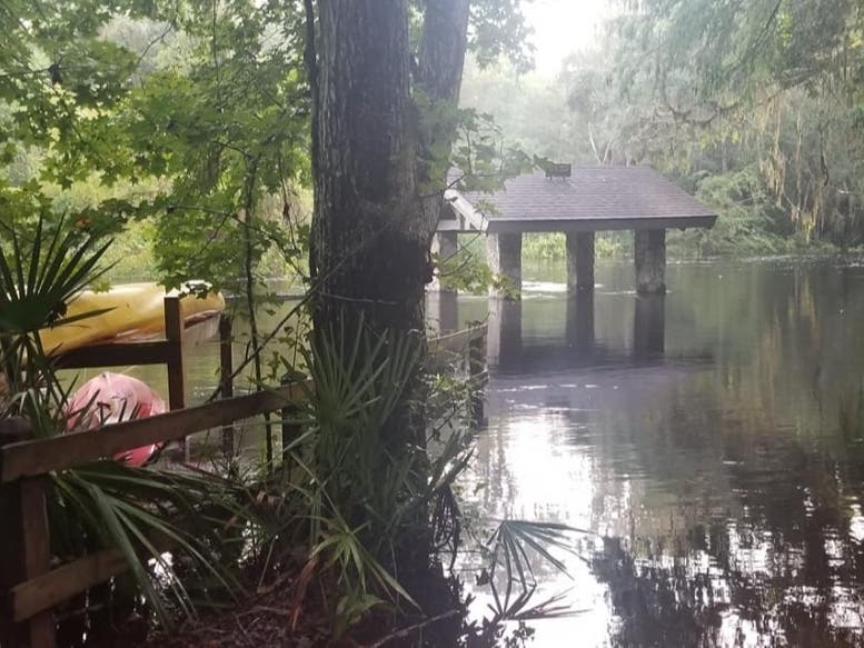 The National Weather Service has issued a flood warning until noon Saturday for the Hillsborough River near Hillsborough River State Park due to the heavy rainfall from Tropical Storm Elsa. 