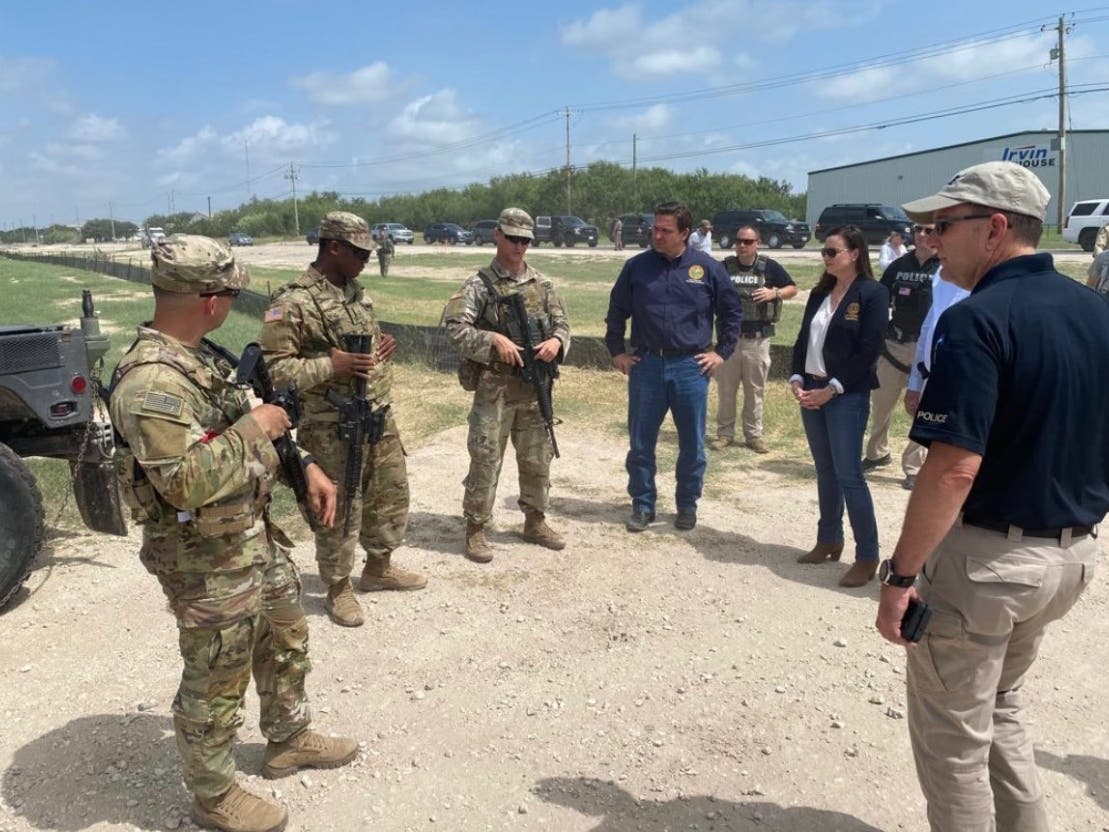Florida Attorney General Ashley Moody joined Gov. Ron DeSantis on a trip to the southern border of Texas, and days later tested positive for the coronavirus. 