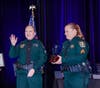 Cpl. Elissa Elders accepts the Florida School Resource Officer of the Year award.