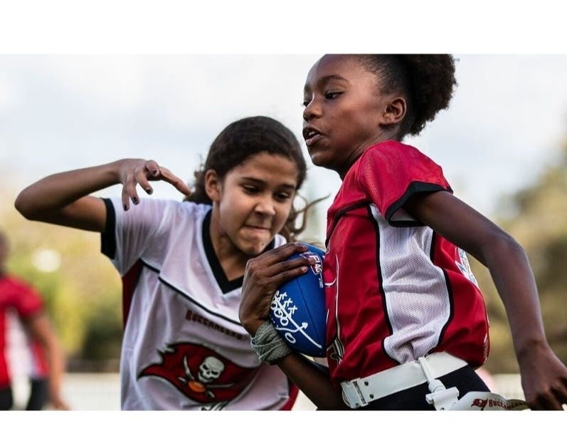 The Jr. Bucs Middle School initiative brings flag football to more than 35,000 middle school girls every year. 