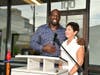 At the ribbon-cutting, WWE superstar Titus O'Neil, aka Thaddeus Bullard, was on hand to discuss the need for a dental clinic for economically challenged residents in the area. 