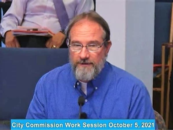 Utilities director Paul Stanek gives Dunedin city commissioners an update on the fire that severely damaged the city's water treatment plant. 