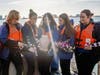 A team of Winter's devoted animal care team carried the urn filled with the dolphin's cremated remains out to sea on a Coast Guard vessel. From left are Camelle Zodrow, Evan Keim, Allison Twedt, Kaylee Rhieu and Brie Alessi. 