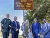 On hand for the dedication of Michael J. Magli Memorial Road were Sheriff Bob Gualtieri, Sen. Ed Hooper, Stephanie Magli with daughters Reagan and Maddie, Speaker of the House Chris Sprowls, and Rep. Chris Latvala. 