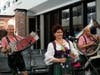 A band performs Swiss music to celebrate the return of Edelweiss Air.